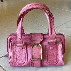 Unique Vintage Celine Pink Leather Satchel